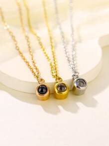 Colgante personalizado con imagen de proyección, cadena de acero inoxidable de alta calidad, joyería simple, regalo para novia