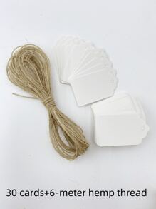 100pcs, Kraft Paper Gift Labels With Yellow Rope, Blank Commodity Price Hanging Labels, Bulk Brown Labels For Wedding, Birthday, Holiday And Party Gifts, Arts And Crafts Packaging, DIY Gift Decoration Labels And Hanging Decorations.