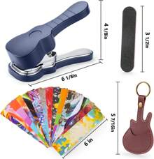 Guitar Pick Punch Kit – Bass Guitar Picks Puncher With 15 Pick Strips Medium Guitar Pick Maker Punch Kit Unique Guitar Lovers Gifts - 藍色 - 查看 2