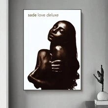 1 pieza, Arte de pared con lujo "Sade-Love", Jazz musical vibrante ideal para decoración de fiesta de soltero, estilo elegante, póster vintage de álbumes pop de los 90, pintura de lienzo minimalista, apropiado para decoración del hogar, carrito de bar, cafetería, patio, regalo de cumpleaños, sala de estar, dormitorio, oficina en casa, baño, el regalo perfecto para tus amigos, decoración de paredes, 20*28 pulgadas, sin marco