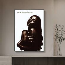 1 pieza, Arte de pared con lujo "Sade-Love", Jazz musical vibrante ideal para decoración de fiesta de soltero, estilo elegante, póster vintage de álbumes pop de los 90, pintura de lienzo minimalista, apropiado para decoración del hogar, carrito de bar, cafetería, patio, regalo de cumpleaños, sala de estar, dormitorio, oficina en casa, baño, el regalo perfecto para tus amigos, decoración de paredes, 20*28 pulgadas, sin marco