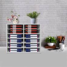 Desktop Literature Organizer Office File Sorter Mail Center Magazine Holder Paper Cabinet With Adjustable Shelves Mailbox For Office Home School Classroom Shelves, 12 Slots, White