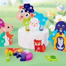 二合一木制 3D 拼图和绘图板、大型积木建筑玩具、早期教育和智力开发玩具、生日和 - 彩色 - 查看 9