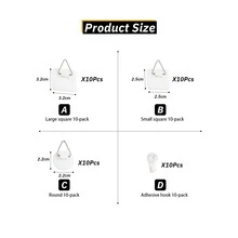 10pcs Wall Mounted Plate Rack, Stainless Steel W-Shaped Gold Plate Hooks, Vertical Dish Rack, Display Rack, Wall Mounted, Suitable For Antique Art Decorative Plates - Paste Hook - View 7