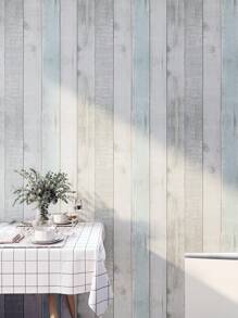 Artyuan 1 Roll Vintage Distressed Wood Grain Peel And Stick Wallpaper, Removable Self-Adhesive Wallpaper, Suitable For Cabinets, Drawers, Indoor Walls Decoration (17.53 Inches Wide X 10 Meters Long - Blue), Renovation Stickers Peel Wall Panels, Wall Paper, Wallpapers, Spring Decoration Items Refresh Your Home, Rama Decoration Stickers Gifts Birthday Graduation