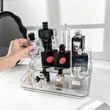 Desktop Shelf, 3-Tier Clear Cosmetic Organizer Acrylic Spice PET Kitchen 26*24.5*10cm - Multicolor - View 4