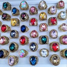 Set de 5/10 anillos de cristal sintético de estilo boho y lujo, anillos de declaración de moda para hombres y mujeres, regalo creativo para San Valentín, adecuado para uso diario en todas las estaciones, para San Valentín, mamá, madre, Día de la Madre, regalo
