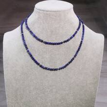 1PC Natural Lapis Lazuli Long Chain Necklace Sweater Chain