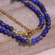 1PC Natural Lapis Lazuli Long Chain Necklace Sweater Chain