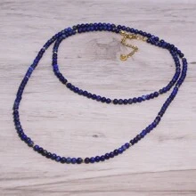 1PC Natural Lapis Lazuli Long Chain Necklace Sweater Chain