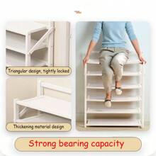 5/6 Tiers Bamboo Foldable Shoe Rack Footwear Storage Organizer Stand Books Shelf - 5 Tiers - 75cm Hight - Foldable - View 5