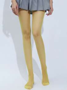 1 Pair Ultra-Thin Colored Stockings, Sexy Opaque Tights, Anti-Snag, Skinny, Transparent Candy Color Pantyhose