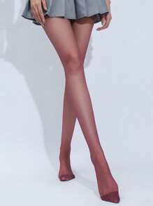 1 Pair Ultra-Thin Colored Stockings, Sexy Opaque Tights, Anti-Snag, Skinny, Transparent Candy Color Pantyhose