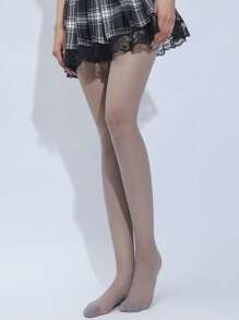 1 Pair Ultra-Thin Colored Stockings, Sexy Opaque Tights, Anti-Snag, Skinny, Transparent Candy Color Pantyhose