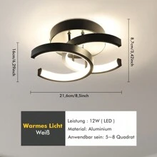 OYAJIA LED Dimmbar Deckenleuchte, Modernes Design,  3-Farbige Decken-Lampe Dimmbar 3000-6000K,  Quadratische Deckenleuchte aus Schwarz weißem Acryl,Wohnzimmer Kinderzimmer Esszimmer Küche Büro,Flur Küchen Eingang