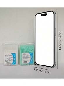 200/400pcs Disposable Household Boxed Toothpicks, Portable Ultra-Fine Double-Ended Toothpick Brushes, Disposable Plastic Toothpicks, Teeth Cleaning Interdental Brushes, Oral Care Toothpicks, Randomly Shipped In Two Packaging Options - Multicolor - View 7