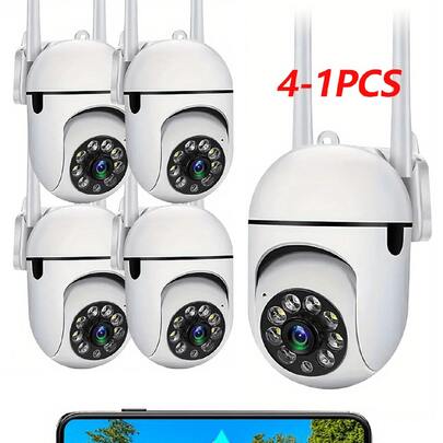 1 pezzo/2 pezzi/4 pezzi Telecamera di WiFi con audio bidirezionale a 355° e visione notturna, telecomando, adatta per uso interno ed esterno, visualizzazione in qualsiasi momento tramite app, ottimo regalo per Natale, Ringraziamento e altre festività