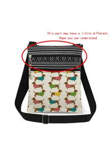 Cute Cartoon Mushroom Pattern Crossbody Bag, Unisex Reusable Shoulder Bag, Fashion Versatile Messenger Bag With All-Over Plant Prints, Adjustable Strap, Convenient Sling Bag, Party Favor Gift For Mushroom Lovers