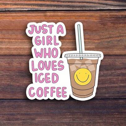 3 英寸“只是一个喜欢冰咖啡的女孩乙烯基贴纸 - 非常适合笔记本电脑、水瓶、日记本和咖啡店装饰 | 非常适合咖啡爱好者、冰咖啡爱好者和饮料爱好者 | 送给朋友、同事和咖啡爱好者的理想礼物 | 适合咖啡文化爱好者的有趣且贴切的贴纸”