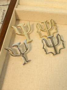 Yuan Shuo 1入創意西方心理學英文胸針，鋅合金徽章 - 徽章領針 - 查看 2