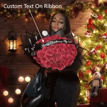1 pieza Ramo de rosa eterna de brillo personalizable DIY (sin decoraciones como mariposas, perlas falsas, etc. en la imagen) - Incluye ramo, tallo, texto personalizable para la cinta y papel de envoltura exterior. Un gran ramo de regalo para ocasiones diversas. De alta calidad, estilo personalizado, único, regalo ideal para ella, novio, novia para el Día de San Valentín, aniversarios, bodas. Sala de estar, hogar, multifuncional, ornamental, reutilizable, exquisito, de estilo, de alta calidad, colorido, moderno, personalizado, único, regalo ideal para él, ella, novio, papá, novia, mamá, familia, amigos, sala de té, hogar, jardín, oficina, para aniversarios, para el Día de San Valentín, para el Día de la Madre, para cumpleaños, para el Día del Padre, para graduación, para bodas, para cambio de casa