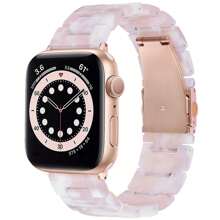 Compatible With Apple Watch Band 49mm 46mm 45mm 44mm 42mm 41mm 40mm 38mm Thin Light Resin Strap Bracelet With Stainless Steel Buckle Replacement Compatible With Apple Watch Series SE Series 10 9 8 7 Ultra 6 5 4 3 2 1 For Women Men