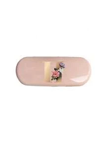 Creamy/Monet-Style Solid Color Glasses Case, New And Simple Design, Convenient And Portable With Waterproof And Dustproof Function (Small Size, Made Of Plastic Material) Initial Glasses Case Hard Shell - PU Leather Flower Gold Letter A-Z Flower Prints Pink Eyeglass Case