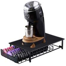 Kapselhalter Schublade kompatibel für Tassimo (54 x Kapseln) | Kapselschublade Kapselspender Kapselständer aus Metall | Organizer zur Aufbewahrung von Kaffee Kapseln | - Schwarz - Übersicht 3