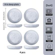 Vajilla de cerámica minimalista moderna con diseño de vetas de mármol, con múltiples opciones que incluyen platos, cuencos de arroz, cuencos de sopa, aptos para pasta, postres, ensaladas, platos principales, entrantes, patatas fritas, platos de carne, para reuniones en el hogar y restaurantes