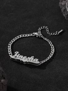 1PC 个性化双层定制名字手链首饰可定制简约日常风格，包括礼盒、情人节礼物、生日礼物、母亲节礼物和日常礼物