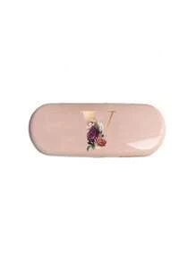 Creamy/Monet-Style Solid Color Glasses Case, New And Simple Design, Convenient And Portable With Waterproof And Dustproof Function (Small Size, Made Of Plastic Material) Initial Glasses Case Hard Shell - PU Leather Flower Gold Letter A-Z Flower Prints Pink Eyeglass Case