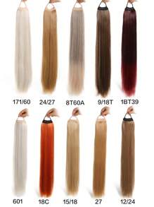 Elegant Ladies Ponytail, 28 Inches Long Straight Synthetic Hair, Multifunctional Elastic Wig - Suitable For All, Mixed Blonde/Brown/Red/Silver