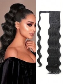 Pferdeschwanz Wellenförmige Remy Echthaar Clip-In Pferdeschwanzverlängerung, Brasilianische Echthaar-Extensions, schlaufenförmiger Pferdeschwanz-Clip, Naturfarbe für Frauen