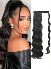 Pferdeschwanz Wellenförmige Remy Echthaar Clip-In Pferdeschwanzverlängerung, Brasilianische Echthaar-Extensions, schlaufenförmiger Pferdeschwanz-Clip, Naturfarbe für Frauen