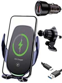 YITUMU YITUMU Wireless Car Charger Holder, 15W Fast Car Phone Holder Wireless Charging Automatic Clamping, Compatible With Iphone 14 13 12 11 Pro Max Xs, Galaxy S21 S20, S10+ S9+ Note 9, Etc… Car Accessories