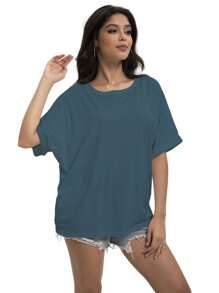 OUTBALL Women T-Shirt Oversized Loose Fit Workout Tops Short Sleeve Gym Basic Tee Shirt