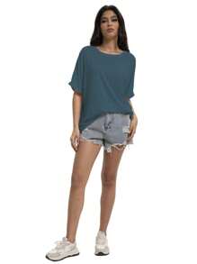 OUTBALL Women T-Shirt Oversized Loose Fit Workout Tops Short Sleeve Gym Basic Tee Shirt
