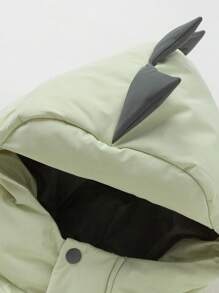 Balabala 年轻男孩羽绒夹克，带帽，动物图案，2024 年冬季新品 - 豆沙綠 - 查看 6