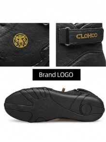 CLOHOO 品牌手工缝制软底软壳章鱼男士踝靴，男士高帮皮革马靴 - 黑色 - 查看 7