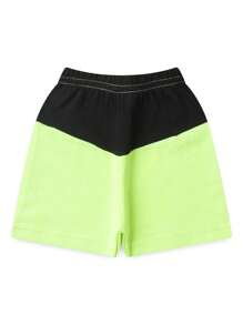 Ame Kids Boy's Half-Knit Blouse And Shorts Set - 軍綠色 - 查看 3