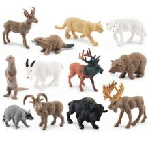 Set da 12 pezzi/9 pezzi/11 pezzi/21 pezzi di statuine di animali in miniatura simulate come leone, elefante, giraffa, tigre, zebra, rinoceronte bianco, orso grizzly, antilocapra, alce, bisonte, procione, giocattoli ornamentali divertenti per bambini di età 3+ per l'istruzione scientifica e la cognizione, regalo di compleanno