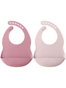 2PCS Personalized Customization Name Silicone Baby Bibs Adjustable Bibs Waterproof Baby Stuff Custom Baby Accessories - Multicolor - View 15