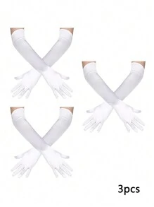 D EXCEED 1 PC / 3 PCS 50s Long Opera Party Gloves For Women 20s Satin Gloves Costumes Elbow Length Bridal Evening Dress Wedding Party, 22 Inches Gifts For Mom And Teachers Halloween - Long Satin Gloves - View 43