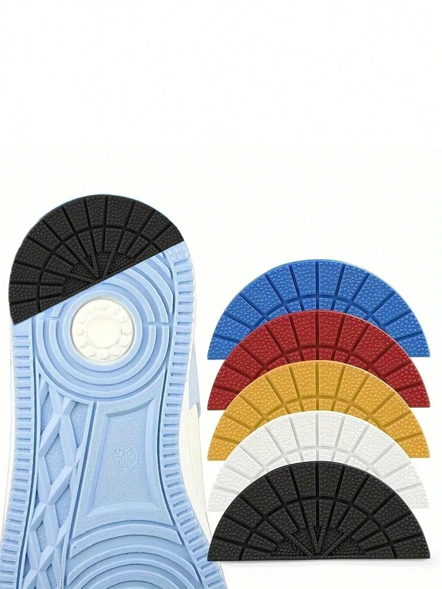 1 Pair Sneaker Toe Cap Replacement, Universal Rubberized Anti-Slip & Wear-Resistant Heel Protector, Sole Patch Repair - Black - View 1