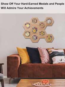 6pcs Medal Display Hanger Rack Wooden Honeycomb Medal Storage For Sports Races Track Field Spartan Running Marathons Best Gifts Birthday - 6pcs - View 9