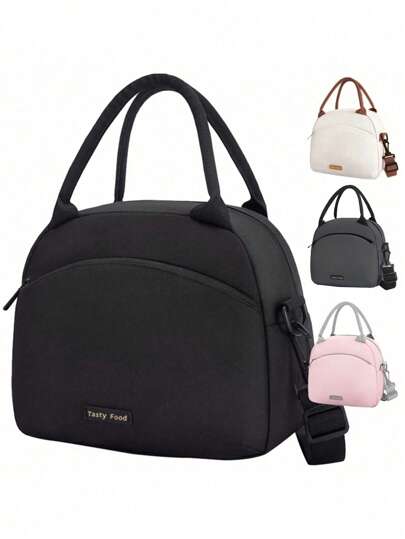 1pc Insulated Lunch Bag, Waterproof Lunch Cooler Bag, Thermal Lunch Box, Reusable Portable Lunch Tote Bag With Adjustable Shoulder Strap, Unisex For Work, School, Picnic And More. This Insulated Lunch Tote Bag/Cooler Bag/Lunch Bag Is Suitable For Female Teachers, Camping, Back To School, Classroom, Bento, Kitchen And More, Also Suitable For Travel And Carrying. In Addition, It Also Includes Ladies Lunch Box Bag, School Supplies Bag And Others.