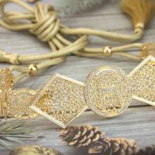 1 件新款阿拉伯女士腰链手绳流苏摩洛哥长袍腰带金色水晶长袍装饰 - 金屬腰帶配件 - 查看 13