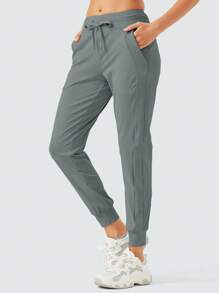 ZUTY Sommer Trainings Jogginghose für Damen mit Reißverschlusstaschen, hoher Taille, athletisch, verjüngt geschnitten Trainingshose für Frauen, Lounge-Bereich