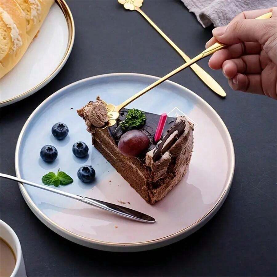 Set aus Kaffeelöffeln und Blumen, Besteck aus Edelstahl, kreative Zuckerlöffel, Teelöffel, Shaker Löffel