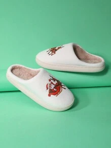 2024年新款圣诞鹿毛绒家居鞋室内外保暖拖鞋 - 紫紅色 - 查看 4